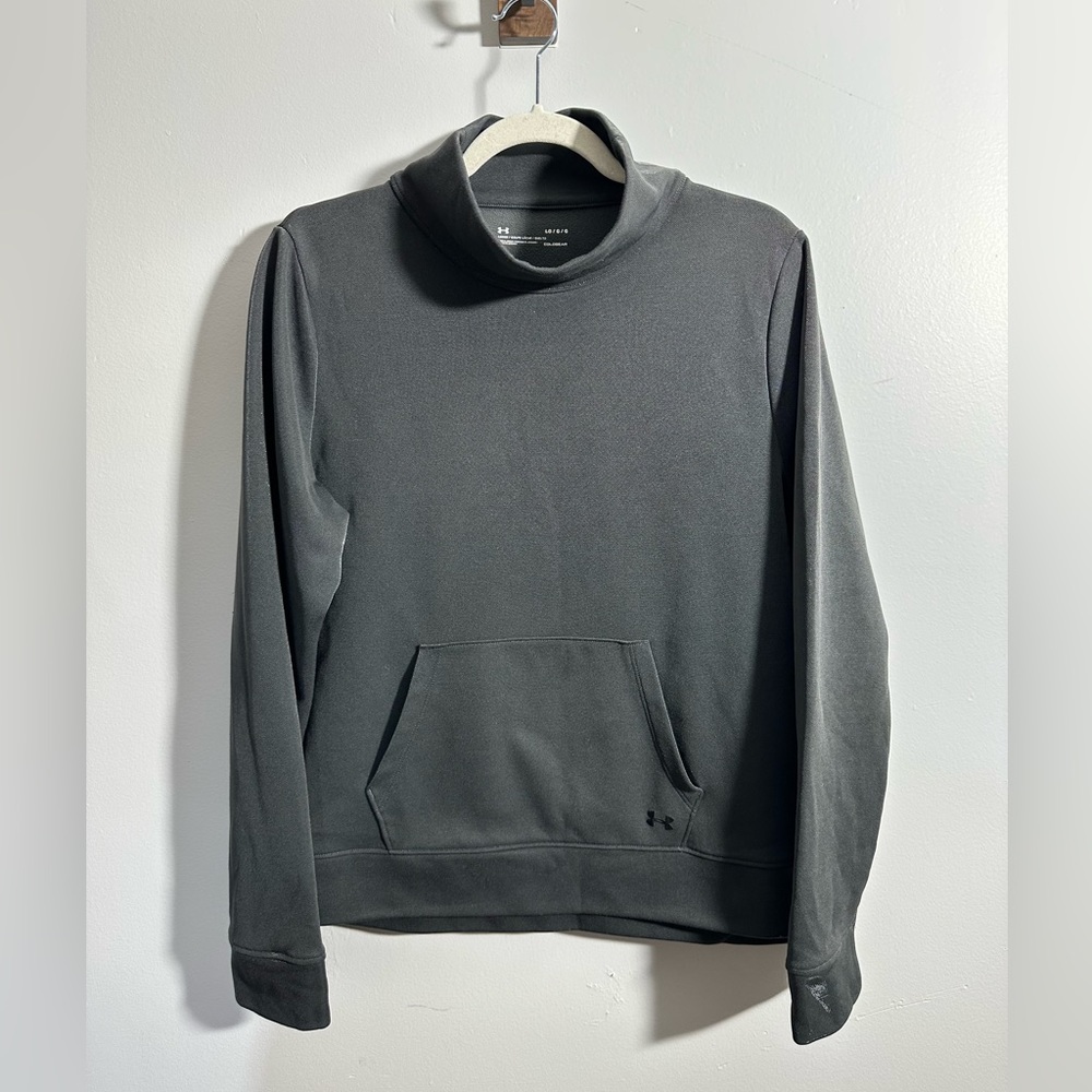 Under Armour Women’s L Metallic Gray Mock Neck Fleece Lined Sweatshirt